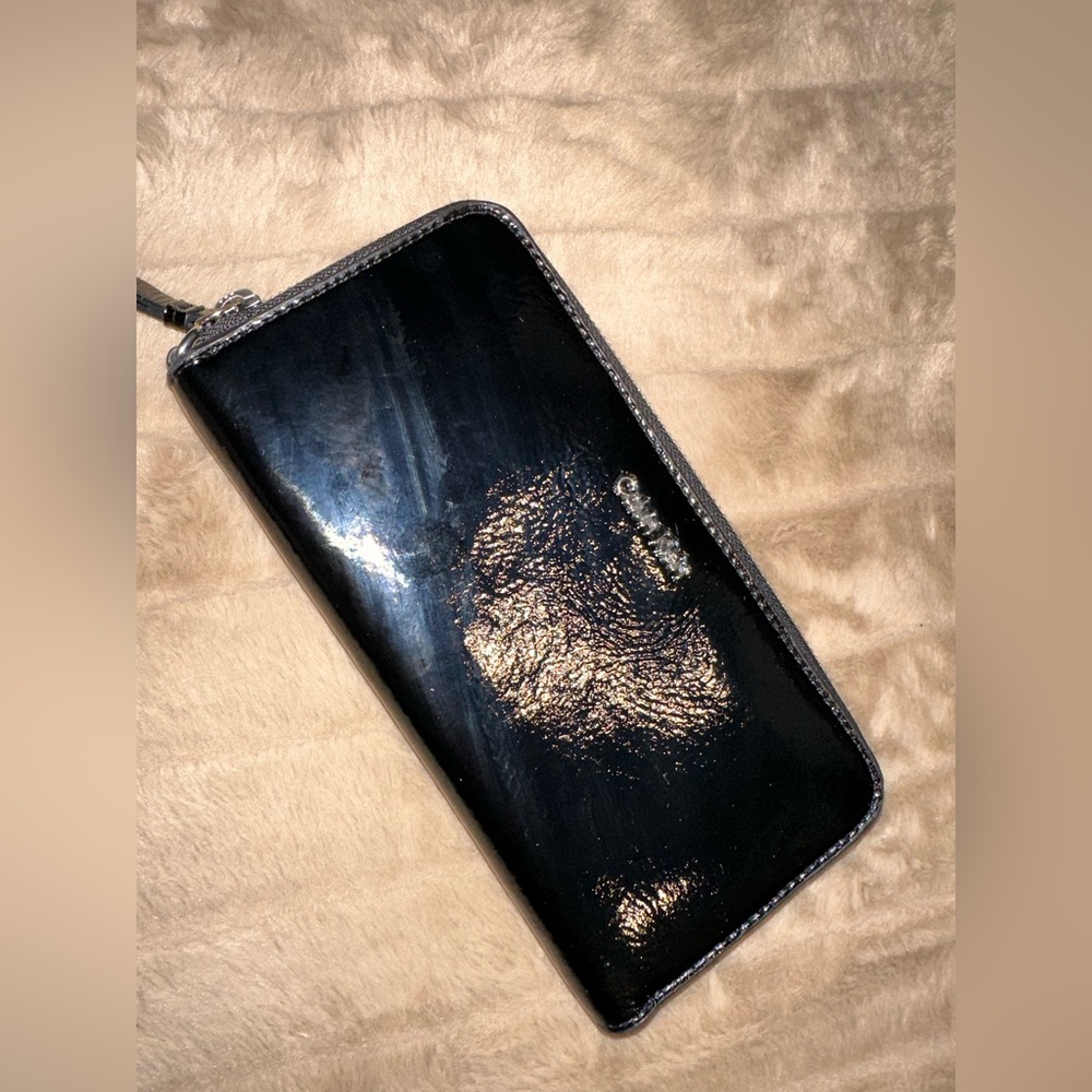 Black Patent Leather 8 Card Calvin Klein Wallet